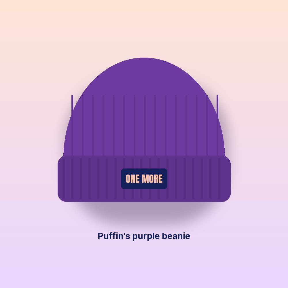 Puffin's Purple Beanie